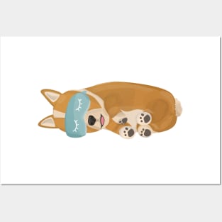 Napping Corgi Posters and Art